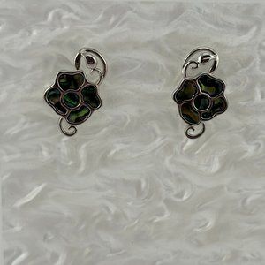 Abalone Shell Flower Stud Earrings